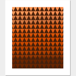 Rust Colours, Burnt Orange and Brown Zig Zag Design Posters and Art